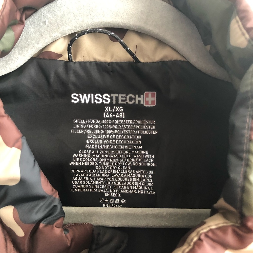 Swiss Tech Vest Puffer Camo Camouflage Wings Patch - Picture 8 of 11